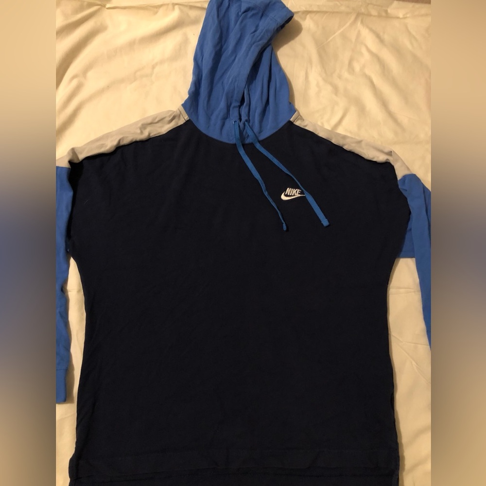 Nike lightweight cotton hoodie blue and navy, men’s S